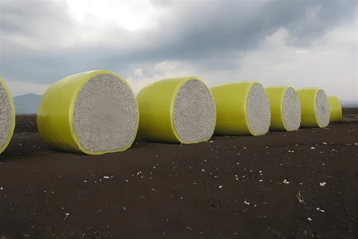Cotton Wrap Film With John Deere Machine